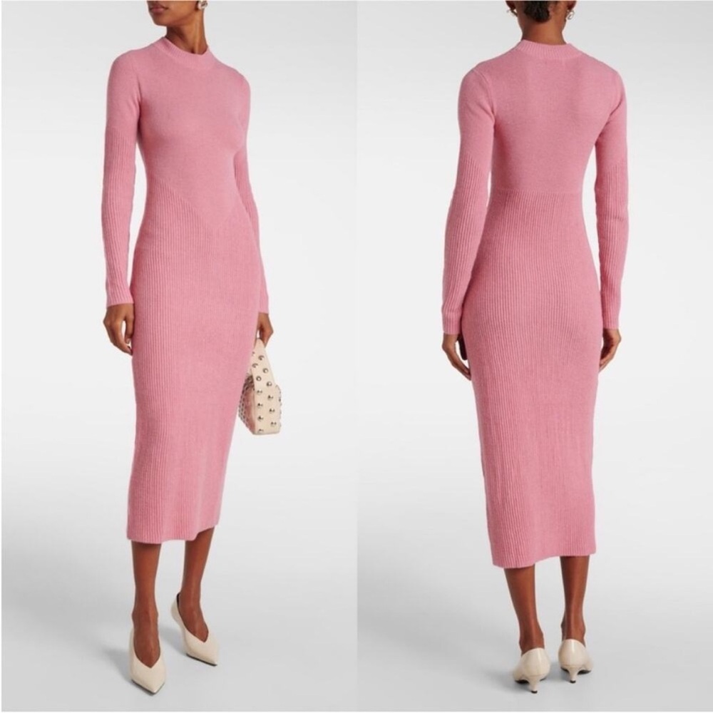 NWOT STAUD Ramona Wool Blend Midi Dress